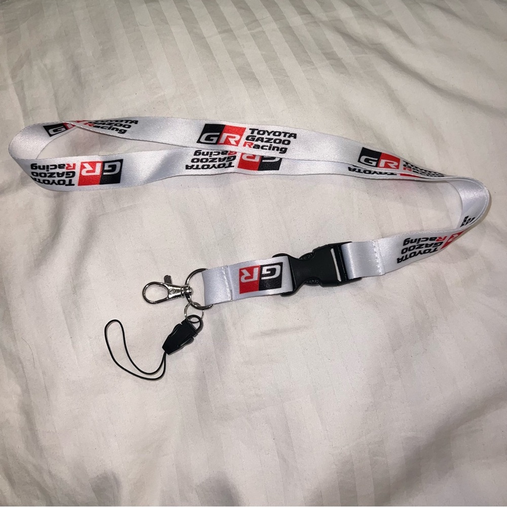 Toyota Gazoo Racing Official Motorsports White Lanyard (Quick Release Style)